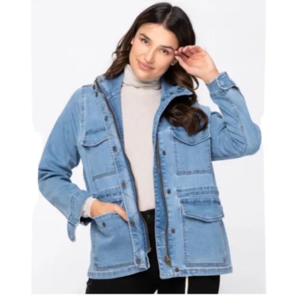 Judy Blue Zip Up Denim Jean Jacket
